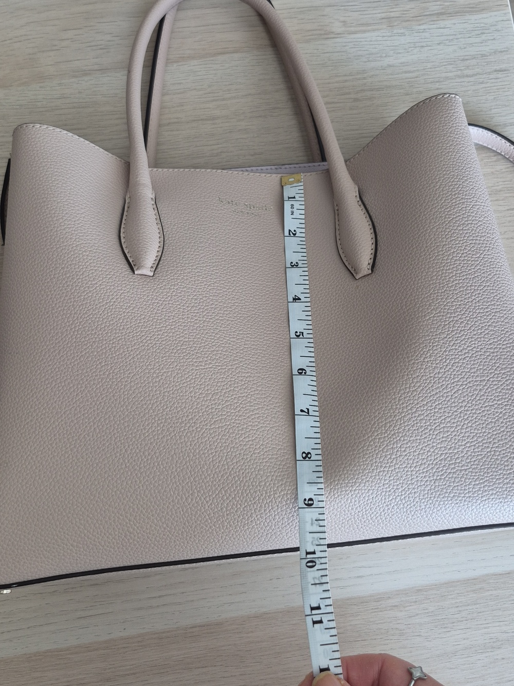 Kate Spade Medium Eva Satchel Pebbled Leather Tote Bag in Light Blush - Picture 9 of 9